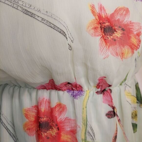 Sleeveless HighLow Suzy Shire Floral Light Green Summer Dress - Picture 11 of 15